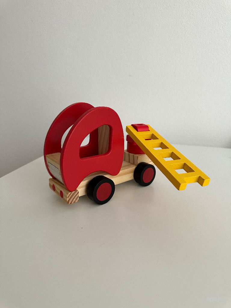 🚒 Exkluzívne Drevené Hasičské Auto s Rebríkom